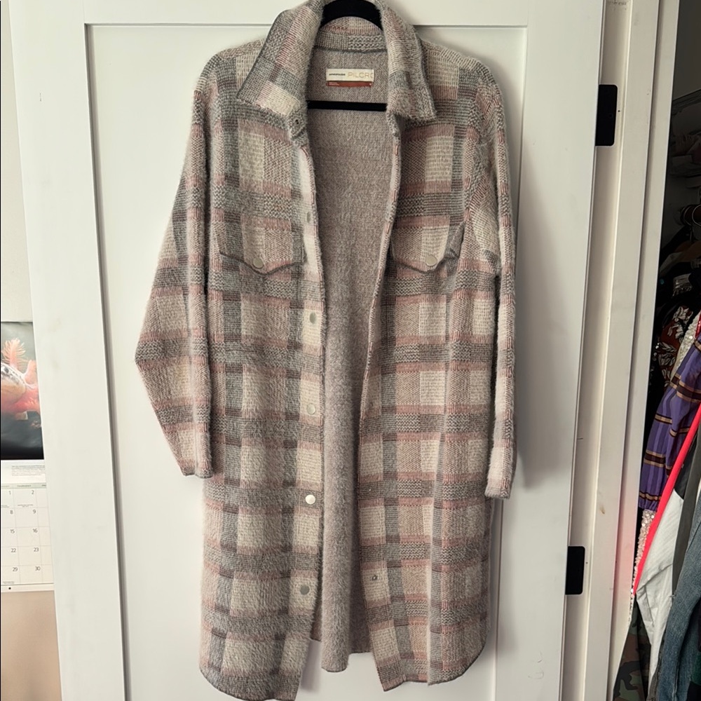 Gray and Pink Teddy Jacket